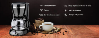 Cafetiera ETA Inesto 3174 , 900 W, 1.5 L, afisaj digital, vas din sticla