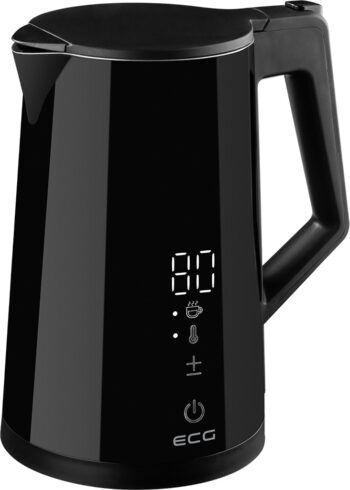Cana electrica fierbator ECG RK 1893 Digitouch Black, 2200 W, 1,7 litri, pereti dubli, control tactil, negru Cana electrica fierbator ECG RK 1893 Digitouch Black, 2200 W, 1,7 litri, pereti dubli, control tactil, negru