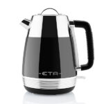 Cana electrica fierbator ETA Storio 918620, 2150 W, 1.7 L, otel inoxidabil, design retro, negru