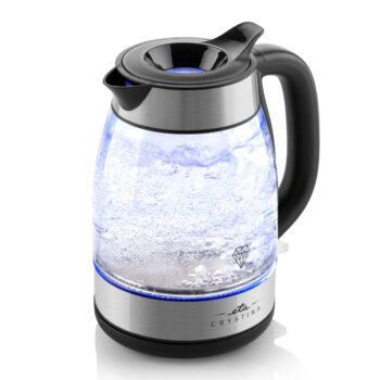 Cana fierbator din sticla ETA Crystina 5153 90000, 1.7 litri, 2200 W, lumina albastra de fundal