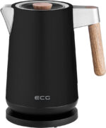 Fierbator electric ECG RK 1768 Strix Timber Black, 1.7 litri, 2200 W, otel inoxidabil si elemente din lemn