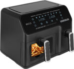 Friteuza dubla cu aer cald ECG AF 8300 Dual Fry, 5.2 + 3.1 litri, 2700 W, 8 programe, control temperatura 80-200°C
