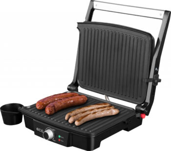 Grill electric ECG KG 100, 2000 W, 3 tipuri de gatire, deschidere 180º