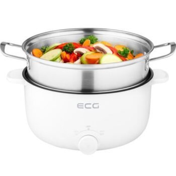 Oala electrica de gatit 2 in 1 ECG EH 1886 Double, 900 W, 3 litri, 0 -195°C, suprafata nonaderenta