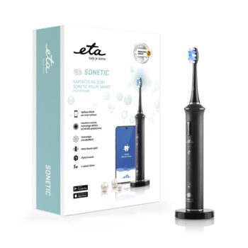 Periuta electrica sonica ETA Sonetic Smart 7707 90000, tehnologie microBUBBLES, negru