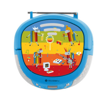 Radio CD pentru copii GoGEN DECKO B, 2 x 0,8 W, Bluetooth, karaoke, microfon, MP 3, USB, AUX in, albastru