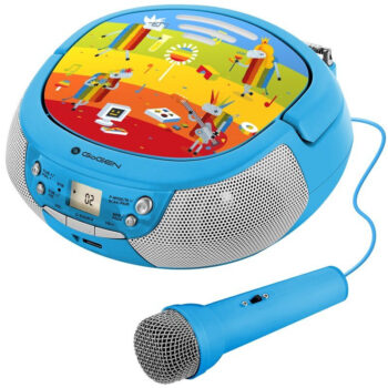 Radio CD pentru copii GoGEN DECKO B, 2 x 0,8 W, Bluetooth, karaoke, microfon, MP 3, USB, AUX in, albastru Radio CD pentru copii GoGEN DECKO B, 2 x 0,8 W, Bluetooth, karaoke, microfon, MP 3, USB, AUX in, albastru