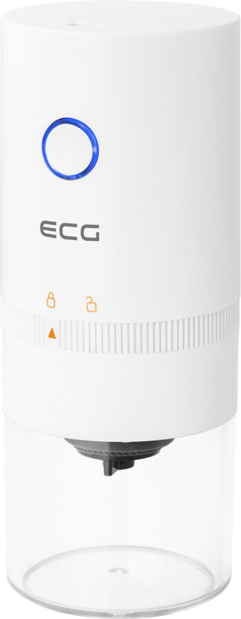 Rasnita de cafea electrica portabila ECG KM 150 Minimo, incarcare USB, 3,7 volti, 13 W, 30 g, culoare alba Rasnita de cafea electrica portabila ECG KM 150 Minimo, incarcare USB, 3,7 volti, 13 W, 30 g, culoare alba