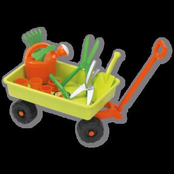 Carucior si set de unelte de gradinarit de jucarie Carucior si set de unelte de gradinarit de jucarie