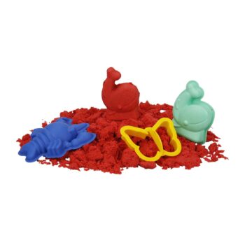 Nisip kinetic Fun Sand 350 gr Rosu si 3 unelte de modelat