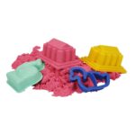 Nisip kinetic Fun Sand 350 gr Roz si 3 unelte de modelat