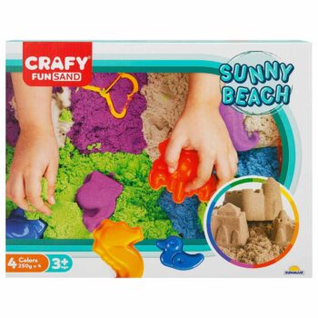 Nisip kinetic Fun Sand 1000 gr cu tavita si sabloane La Plaja