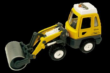 Utilaj de constructii de jucarie cu sunete si lumini, 16-18 cm, cilindru compactor Utilaj de constructii de jucarie cu sunete si lumini, 16-18 cm, cilindru compactor