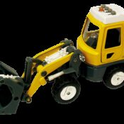 Utilaj de constructii de jucarie cu sunete si lumini, 16-18 cm, incarcator frontal cu furci