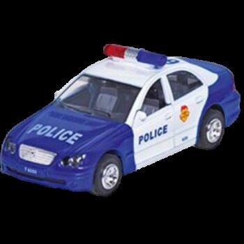 Masinuta die cast cu sunete si lumini, 15 cm, politie, albastra Masinuta die cast cu sunete si lumini, 15 cm, politie, albastra