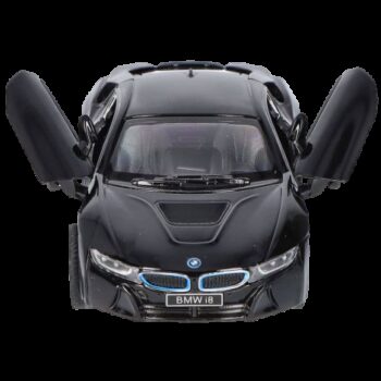 Masinuta die cast BMW i8, scara 1 la 36, 12.5 cm, neagra Masinuta die cast BMW i8, scara 1 la 36, 12.5 cm, neagra