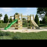 Complex joaca din lemn cu 2 turnuri si pod Maxi Exposure Fungoo