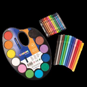 Set acuarele, carioci si creioane colorate Starter