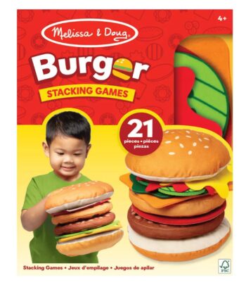 Joc educativ de stivuire si potrivire Burgerul gigant Joc educativ de stivuire si potrivire Burgerul gigant