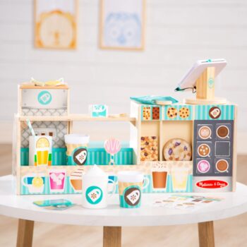 Set de joaca din lemn cu accesorii Ne jucam de-a Cafeneaua - Barista