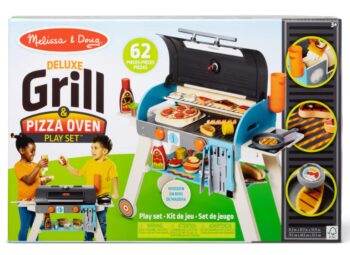 Set de joaca din lemn cu accesorii Grill si Pizza