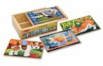 Set 4 puzzle lemn in cutie Animale de companie Melissa and Doug