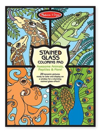 Set de colorat vitralii cu animale Melissa and Doug