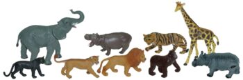 Animale salbatice set de 9 figurine - Miniland Animale salbatice set de 9 figurine - Miniland