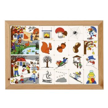 Joc educativ pentru gradinita Loto anotimpuri - Toamna-Iarna - Educo