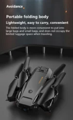 Dronă Uav Aerial High Definition Professional Automatic Camera Duală 8k de evitare a obstacolelor și control telecomandă pentru dronă de la distanță, pentru adulți și începători - Black Avoid Dual 8K