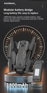 Dronă Uav Aerial High Definition Professional Automatic Camera Duală 8k de evitare a obstacolelor și control telecomandă pentru dronă de la distanță, pentru adulți și începători - Black Avoid Dual 8K