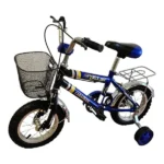 Bicicleta CARAIMAN 16B, Negru-Albastru, 16 inch, Roti Ajutatoare si Cosulet, Pentru Varsta 4-9 ani