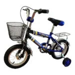 Bicicleta CARAIMAN 16B, Negru-Albastru, 16 inch, Roti Ajutatoare si Cosulet, Pentru Varsta 4-9 ani