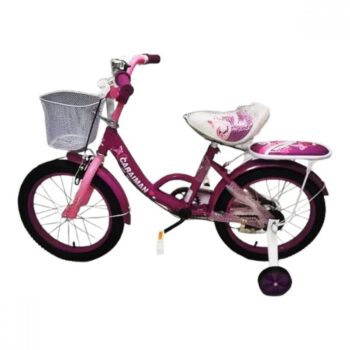 Bicicleta CARAIMAN 16G, Mov, Roti 16 inch, Pentru Varsta 6-10 ani, inclus cosulet, portbagaj, roti ajutatoare