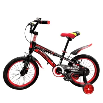 Bicicleta CARAIMAN 16J, Roșu, Roti 16 inch, roti ajutatoare, pentru varsta 4-6 ani