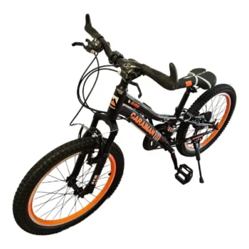 Bicicleta CARAIMAN 20MLV XJL, Negru-Portocaliu, Roti 20 inch, Pentru Varsta 6-11 ani