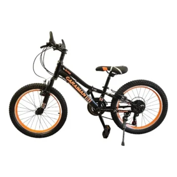 Bicicleta CARAIMAN 20MLV XJL, Negru-Portocaliu, Roti 20 inch, Pentru Varsta 6-11 ani