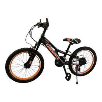 Bicicleta CARAIMAN 20MLV XJL, Negru-Portocaliu, Roti 20 inch, Pentru Varsta 6-11 ani