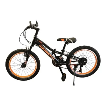 Bicicleta CARAIMAN 20MLV XJL, Negru-Portocaliu, Roti 20 inch, Pentru Varsta 6-11 ani