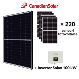Pachet sistem fotovoltaic 100kW Canadian Solar 455 W
