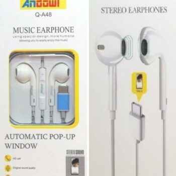 Andowl Q-A48 Căști Handsfree cu Mufă USB-C AlbCodul: 26347178 Andowl Q-A48 Căști Handsfree cu Mufă USB-C AlbCodul: 26347178