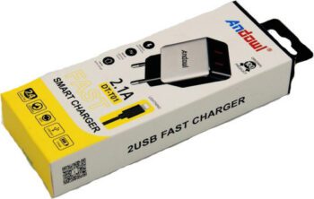 Andowl Încărcător cu 2 Porturi USB-A și Cablu Fulgerul Albς (DT-T01)Codul: 26655415