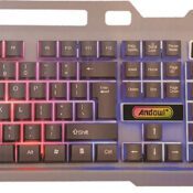 Andowl Q-808 Set Gaming Tastatură cu iluminare RGB & Mouse (Engleză US) GriCodul: 27613832