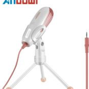 Andowl Condensator (diafragmă mare) Microfon 3.5mm SF-500 Tabletop Vocal în Culoare Rose Gold SF-500Codul: 28506929