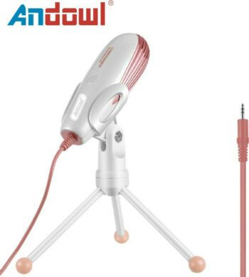 Andowl Condensator (diafragmă mare) Microfon 3.5mm SF-500 Tabletop Vocal în Culoare Rose Gold SF-500Codul: 28506929 Andowl Condensator (diafragmă mare) Microfon 3.5mm SF-500 Tabletop Vocal în Culoare Rose Gold SF-500Codul: 28506929