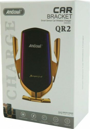 Andowl Βază de Telefon Auto AN QR2 cu cârlige reglabile și Încărcare Wireless NeagrăCodul: 28947623