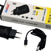 Andowl Încărcător cu 2 Porturi USB-A și Cablu Fulgerul Negruς (CX-15)Codul: 29188963