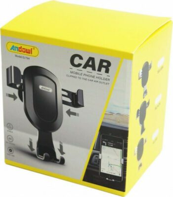 Andowl Βază de Telefon Auto cu cârlige reglabile NeagrăCodul: 28988669