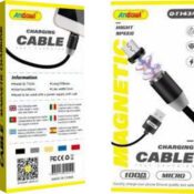 Andowl Magnet detasabil USB-A la Cablu Lightning Negru 1m (Q-T143)Codul: 29563429