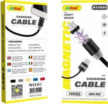 Andowl Magnet detasabil USB-A la Cablu Lightning Negru 1m (Q-T143)Codul: 29563429 Andowl Magnet detasabil USB-A la Cablu Lightning Negru 1m (Q-T143)Codul: 29563429